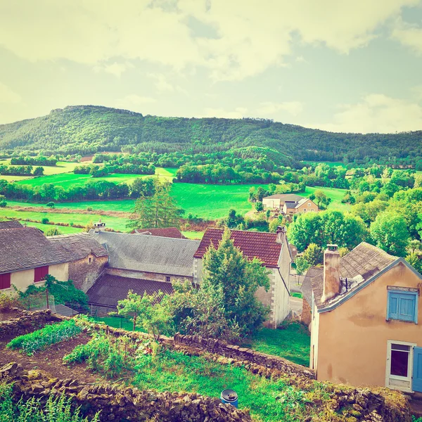 屋顶的法国小镇 — 图库照片