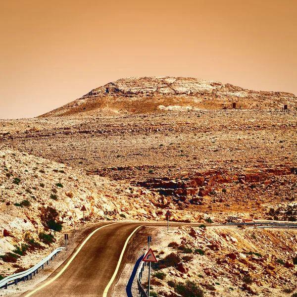 Weg in de Negev-woestijn — Stockfoto