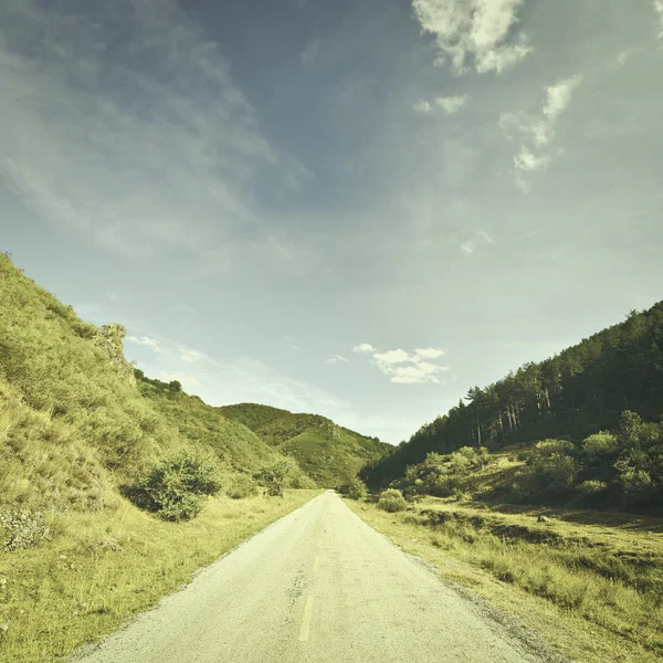 Cantabria dağ asfalt yol — Stok fotoğraf