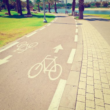 Bicycle Track along the Yarkon river in Tel Aviv clipart