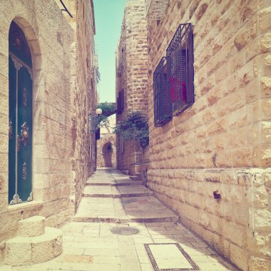 Kudüs'ün eski dar sokak