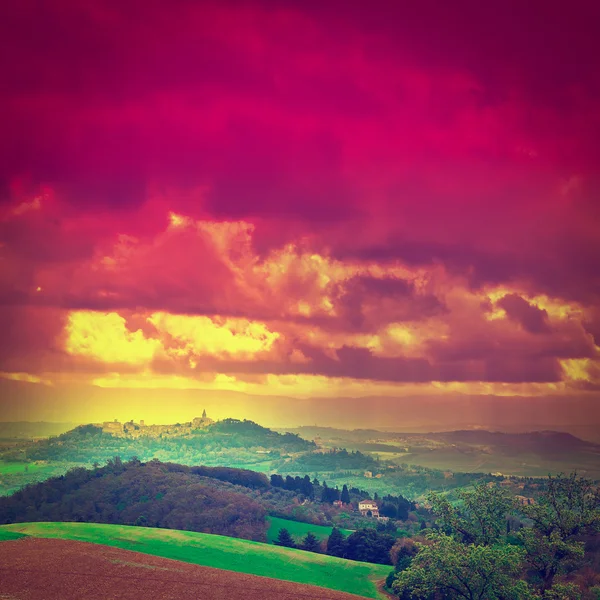 Toscana al tramonto — Foto Stock