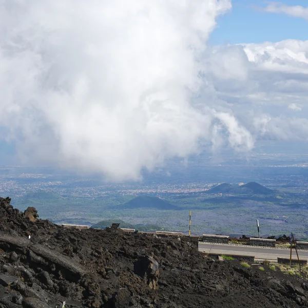 Zwarte Lava van Etna — Stockfoto