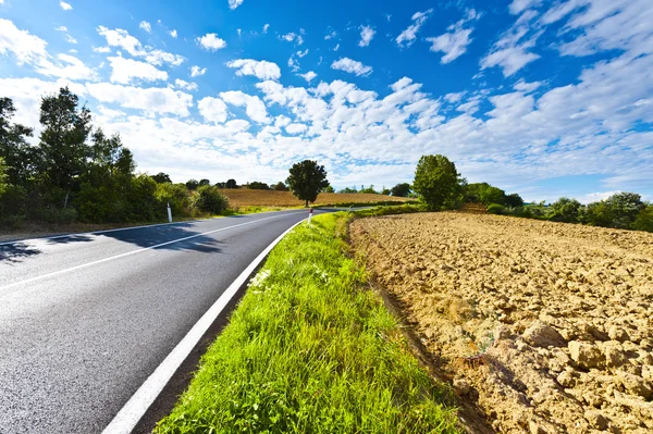 Asfalt weg intuscany — Stockfoto