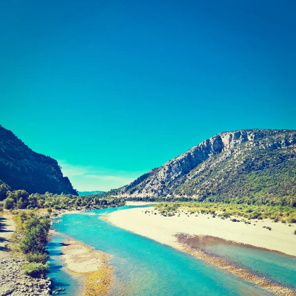 River Bottom Canyon French Alps Instagram Effect — Stock Photo, Image