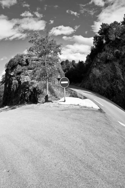 Prohibición Entrada Reserva Condiciones Cuarentena Blanco Negro —  Fotos de Stock