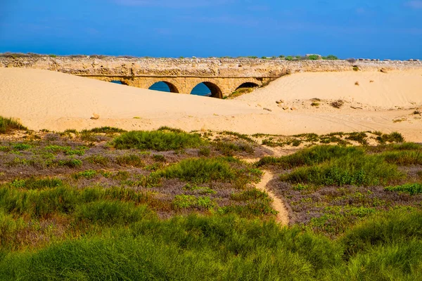 Forntida Romersk Akvedukt Israels Medelhavskust Sanddynerna — Stockfoto