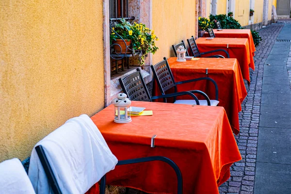 Lege Straat Cafe Italië Tijdens Quarantaine — Stockfoto