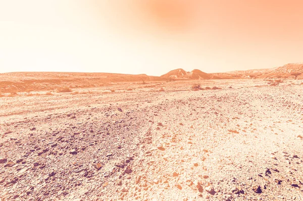 Breathtaking Landscape Rock Formations Israel Desert Dawn Contemporary Style Lifeless — Stock Photo, Image