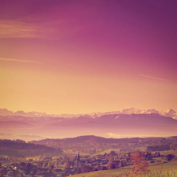 Wschód słońca w Szwajcarii — Zdjęcie stockowe