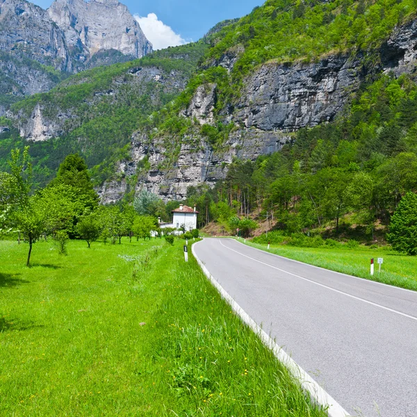 阿尔卑斯山中的道路 — 图库照片