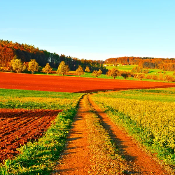 Äcker gepflügt — Stockfoto