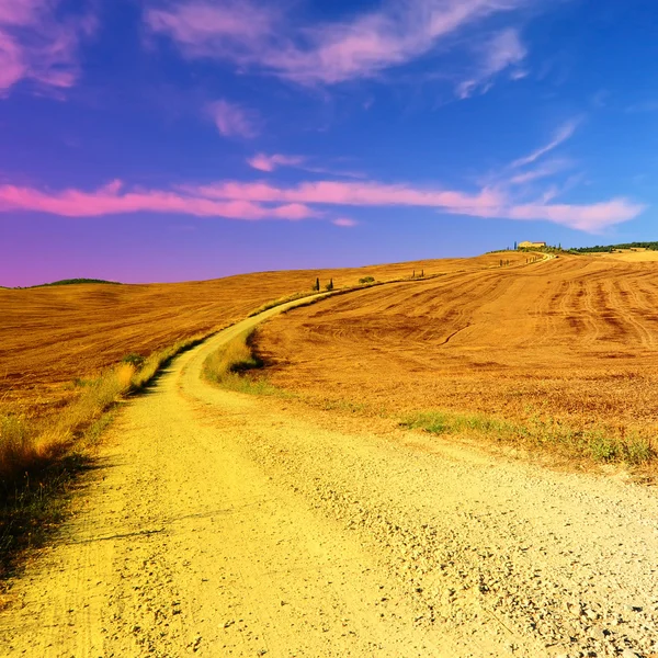 Solnedgång i Toscana — Stockfoto