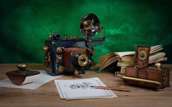 Camera steampunk Stock Picture