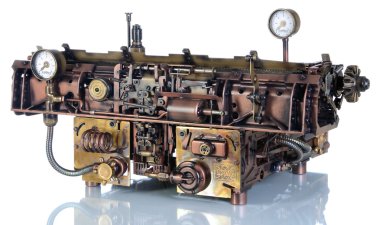 Steampunk tarzı gelecekteki daktilo.