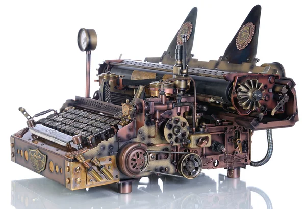 Steampunk stil framtida skrivmaskin. Royaltyfria Stockfoton