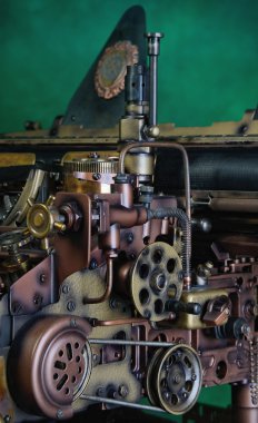 Steampunk tarzı gelecekteki daktilo.