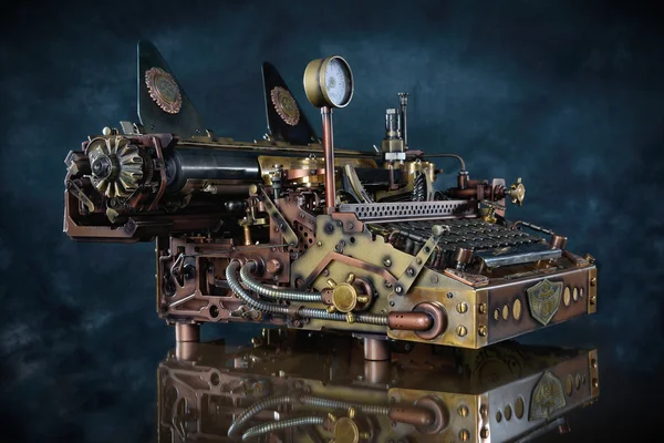 Steampunk style future Typewriter. Royalty Free Stock Images