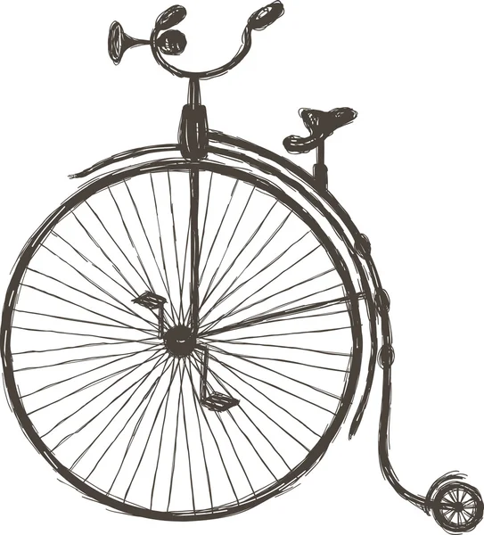Zabytkowych rowerów z dużym kołem — Wektor stockowy