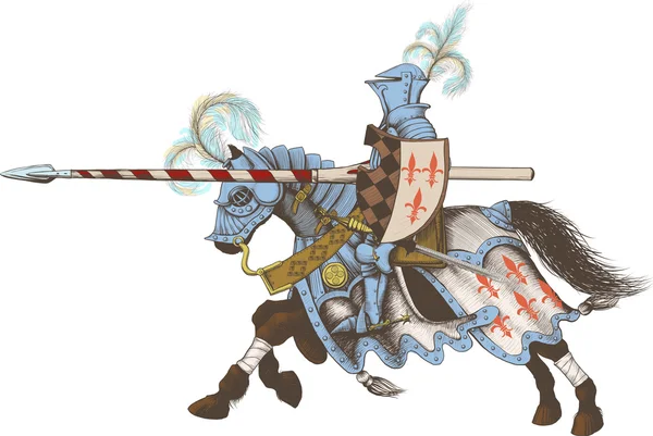 Horseback Knight of the tournament — Stock Vector