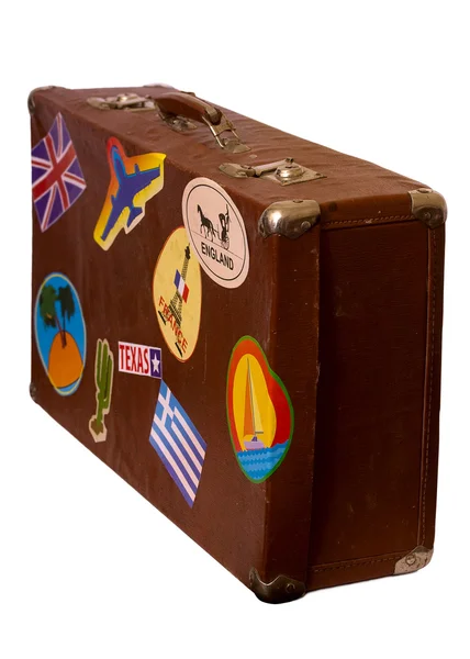 तपकिरी जुना सूटकेस — स्टॉक फोटो, इमेज