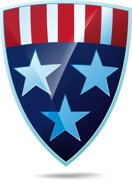 Shield with flag of the USA — Stock Vector