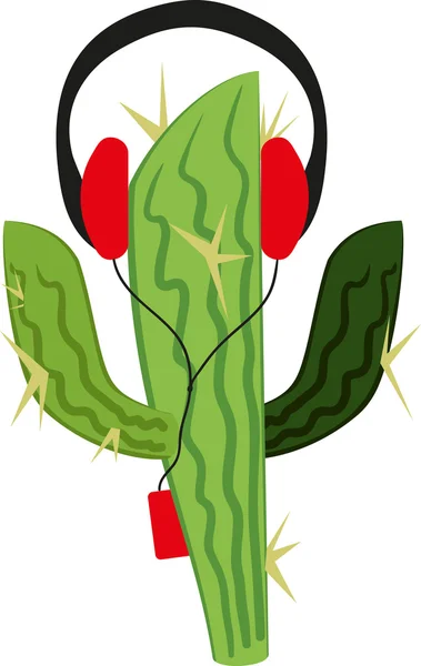 Cactus in the player — Stock Vector