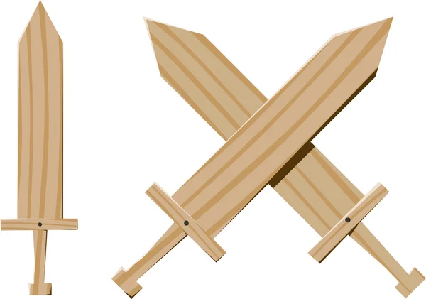 Children wooden swords — Stock Vector