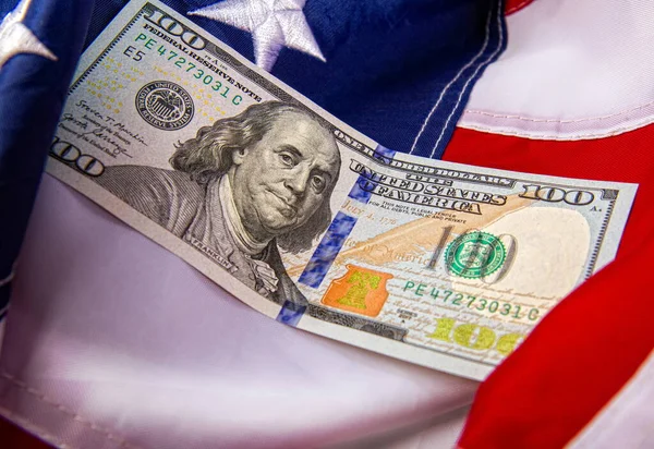 New Large One Hundred Dollar Bill Background Stars Stripes United — Stock Photo, Image