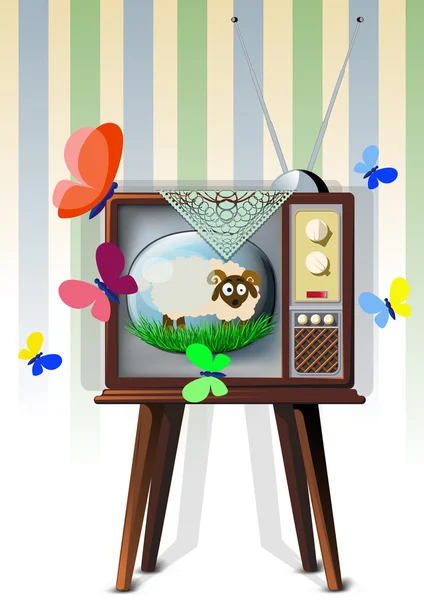TV avec agneau — Image vectorielle