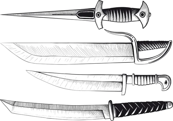 Dagger and Sword Set — Stock Vector