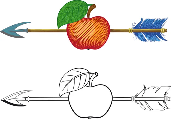 Flèche dans la pomme — Image vectorielle