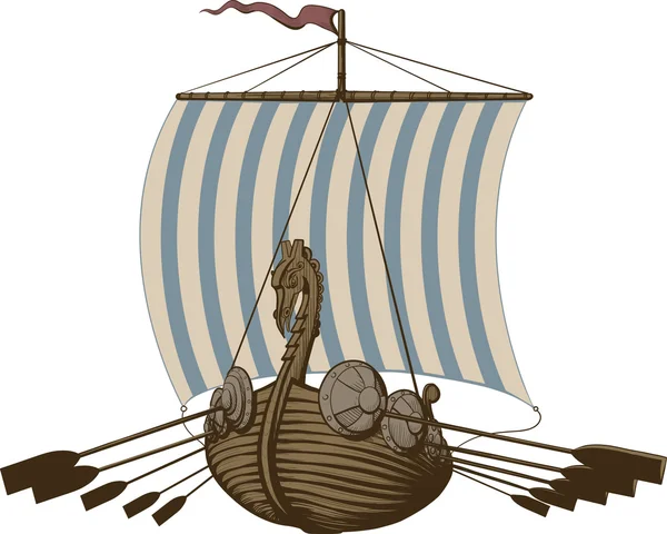 Bataille Viking navire — Image vectorielle