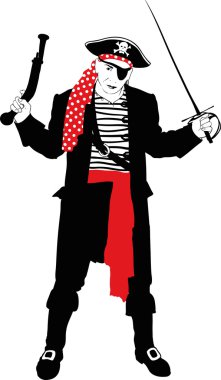 Öfkeli korsan siluet
