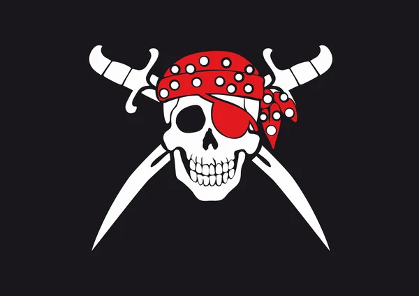Jolly Roger pirate flag — Stock Vector