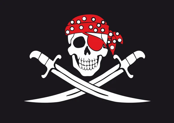 Jolly Roger pirate flag — Stock Vector