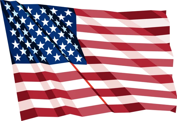 Bandera estadounidense arrugada — Vector de stock