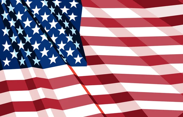 Drapeau américain froissé — Image vectorielle