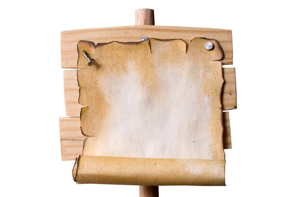Pointeur en bois avec papier Grunge — Photo