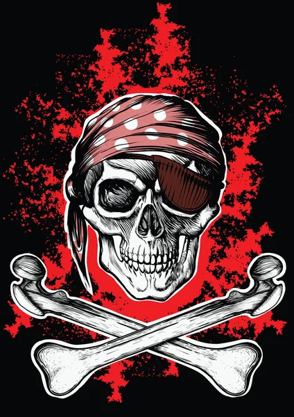 Jolly Roger een piraat symbool met gekruiste botten — Stockvector