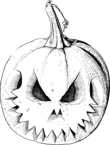 Black Halloween pompoen — Stockvector