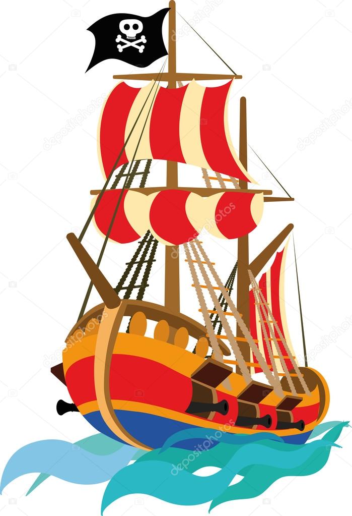 Funny pirate ship