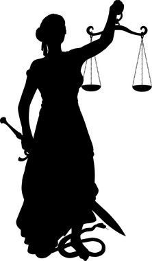 Siluet Themis kılıç ile