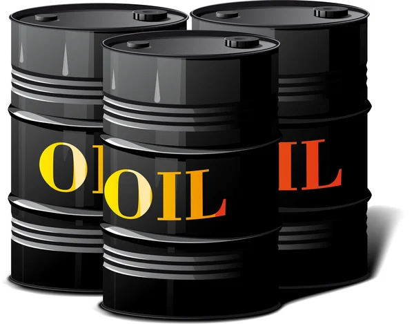 Three barrels of oil — Stock Vector