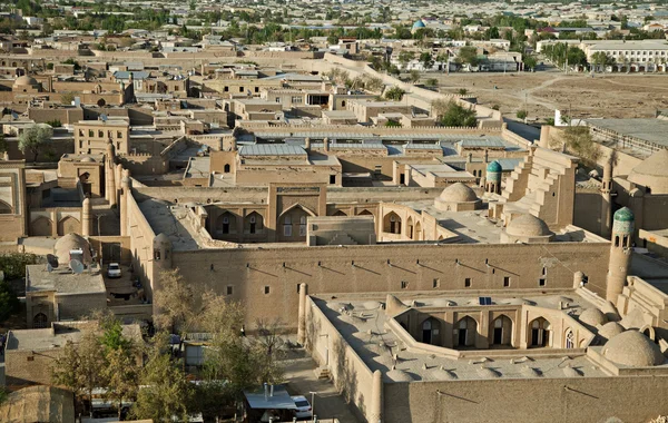 Hiva, Özbekistan'a eski şehrin havadan görünümü — Stok fotoğraf