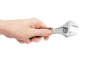 Kırmızı ile ayarlanabilir anahtarı kolu elinde kauçuk, o izole