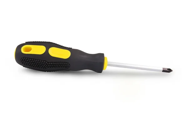 Yellow screwdriver isolated on white background — Stock Photo, Image