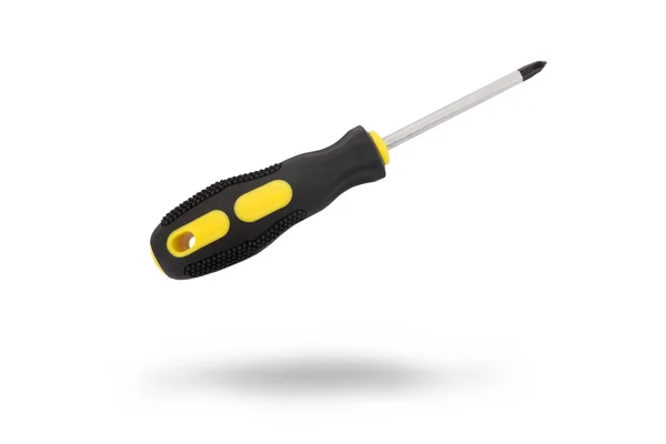 Yellow screwdriver isolated on white background — Stock Photo, Image