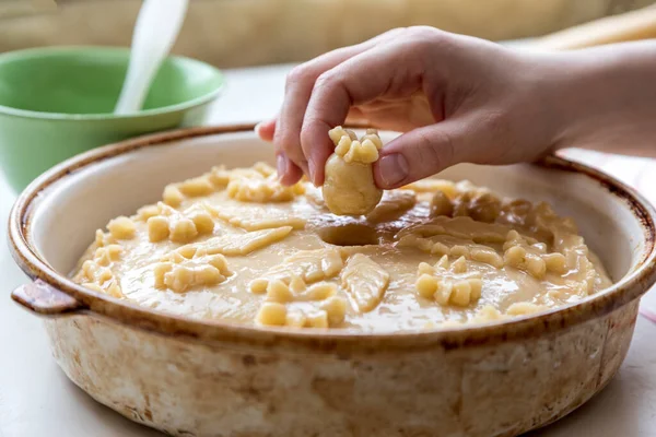 Big Hot Balish Traditional Tatar Pie — Stock Photo, Image