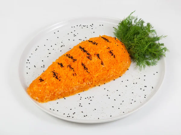 Salad in the form of carrot — Stock Photo, Image